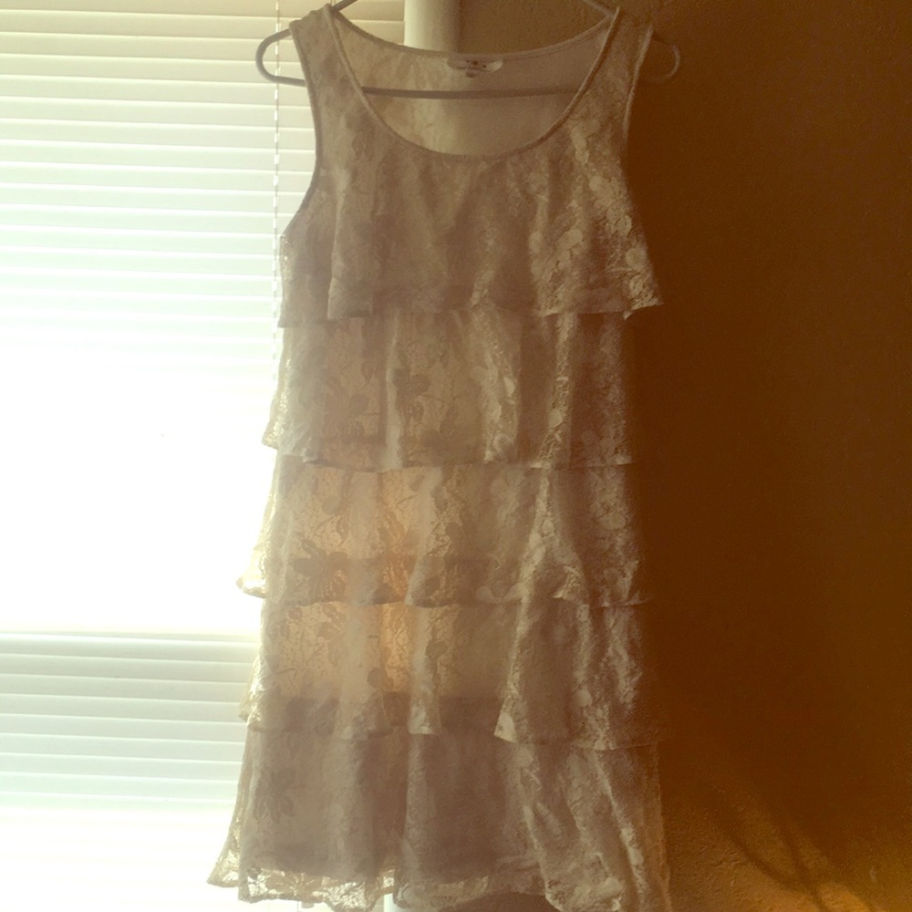 SD Collection Lace Fringe Dress